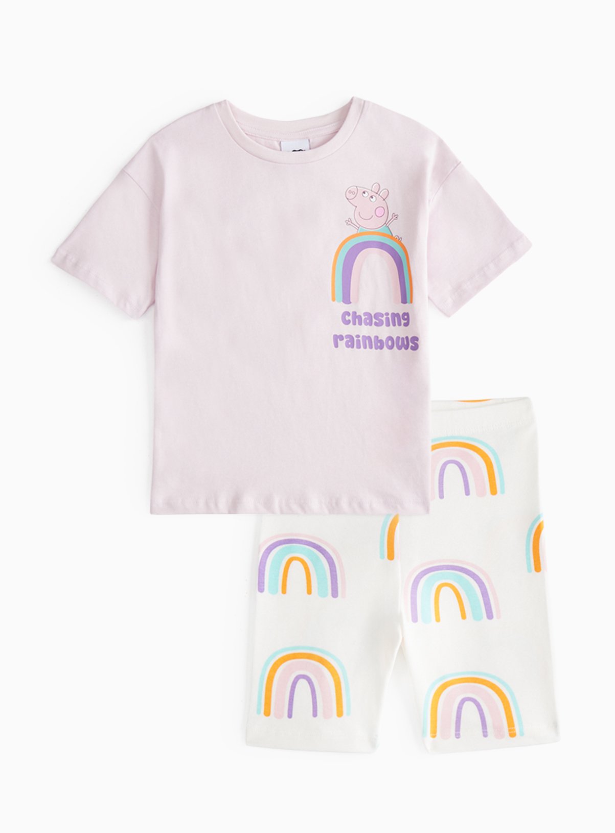 Peppa Pig Character Print T-Shirt & Cycling Shorts 4-5 years