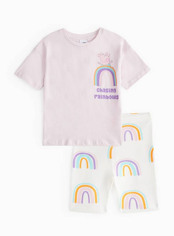 Peppa Pig Character Print T-Shirt & Cycling Shorts  1-2 years