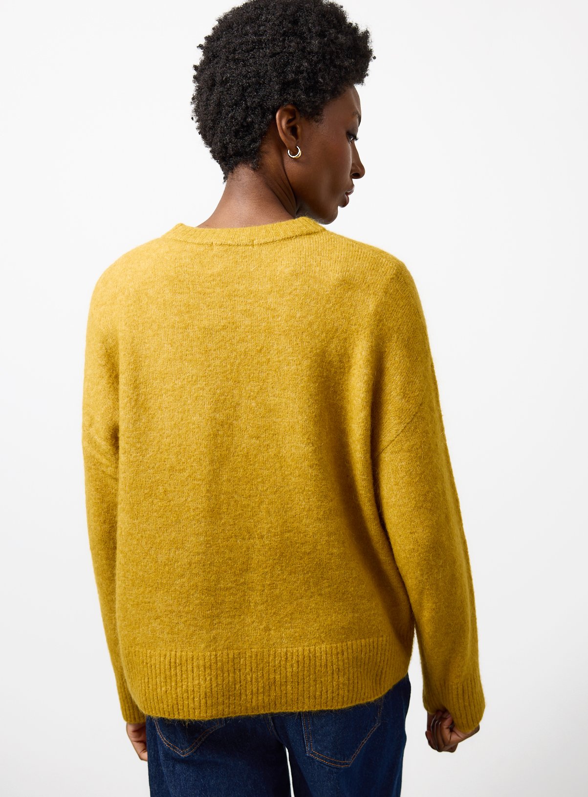 Tan Alpaca Relaxed Crew Neck Jumper M - Image 4 thumbnail