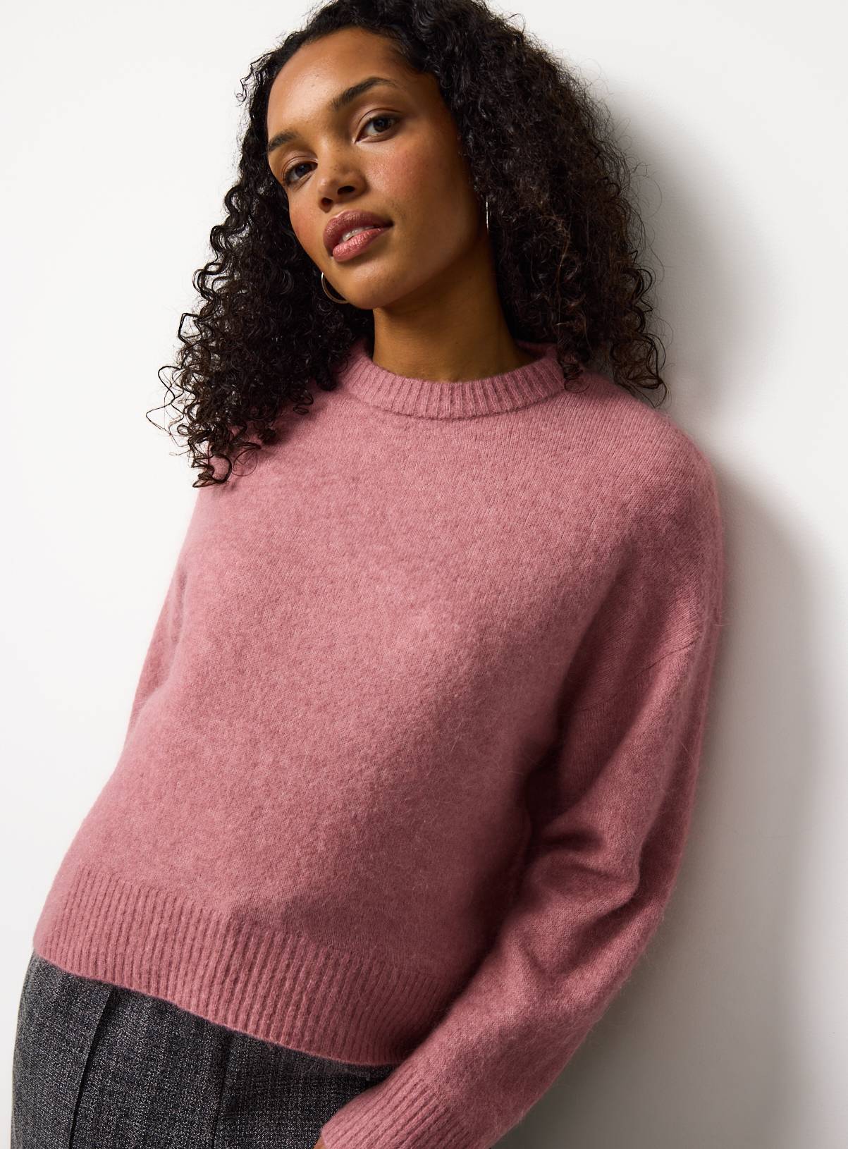 Alpaca Relaxed Crew Neck Jumper XL - Image 3