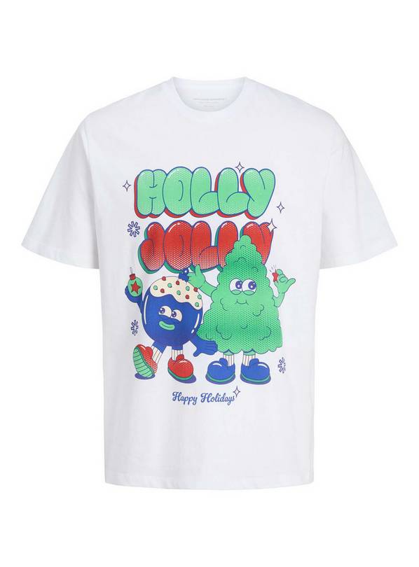 JACK & JONES JUNIOR Holiday Cartoon T Shirt Short Sleeve Crew Neck 12 years