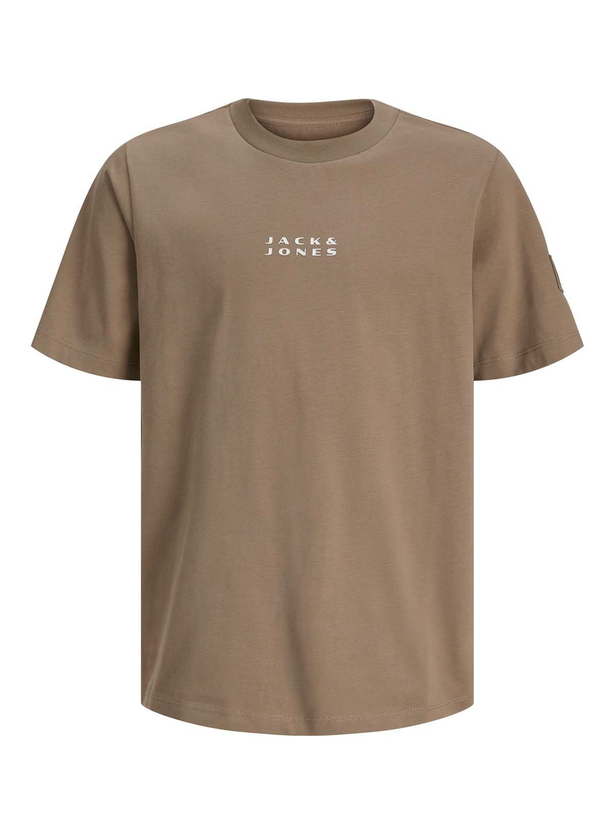 Brown JACK & JONES JUNIOR Point Badge Short Sleeve T-Shirt Brown - Jack and Jones Junior by Sainsbury's