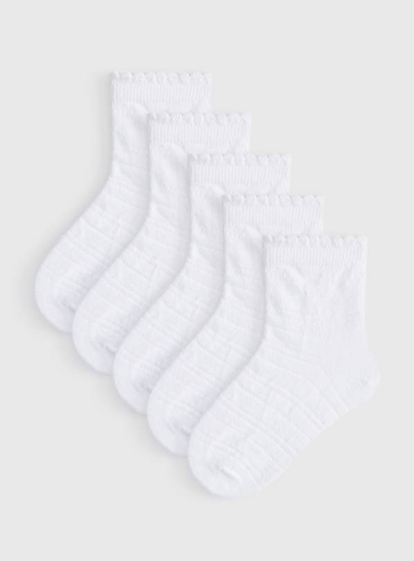 White Lurex Ankle Socks 5 Pack 4-5.5
