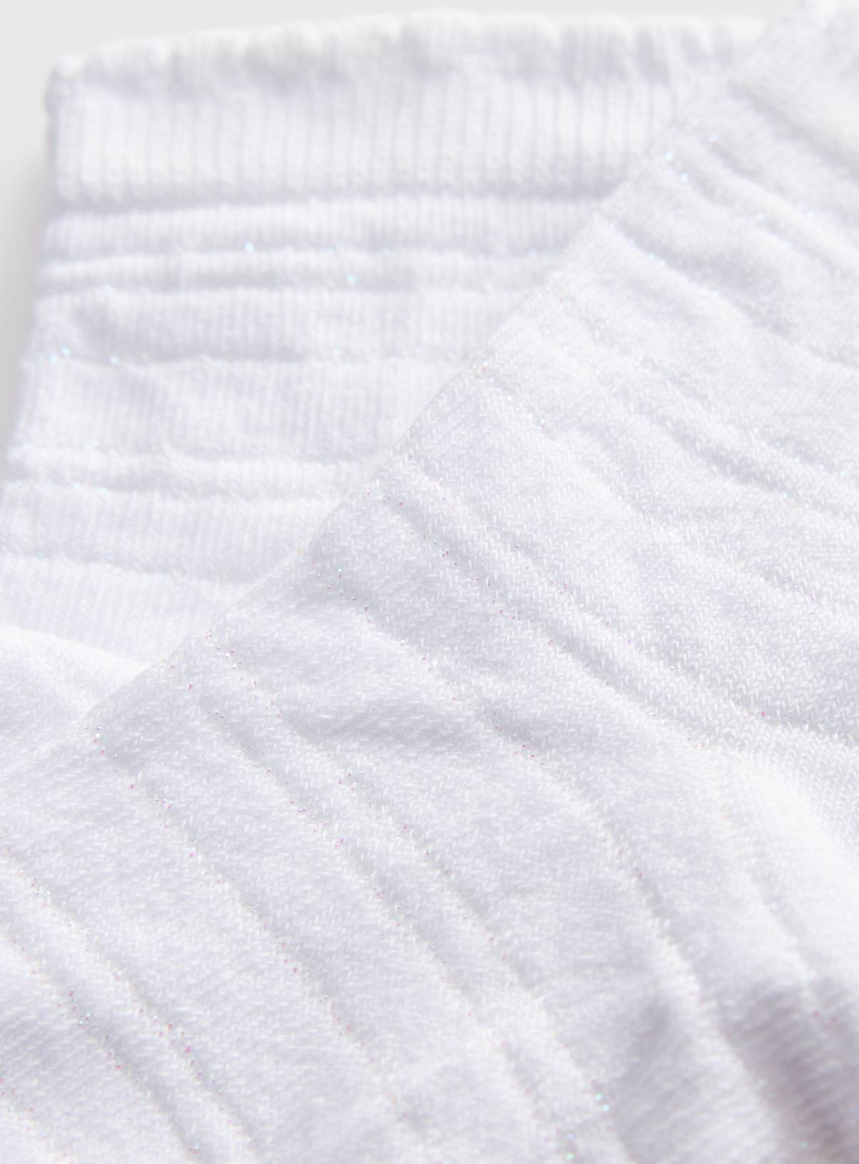 White Lurex Ankle Socks 5 Pack 4-5.5 - Image 2