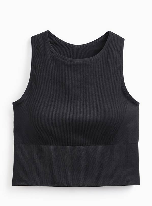 REAKTIV Seamless Black Crop Top Vest XL