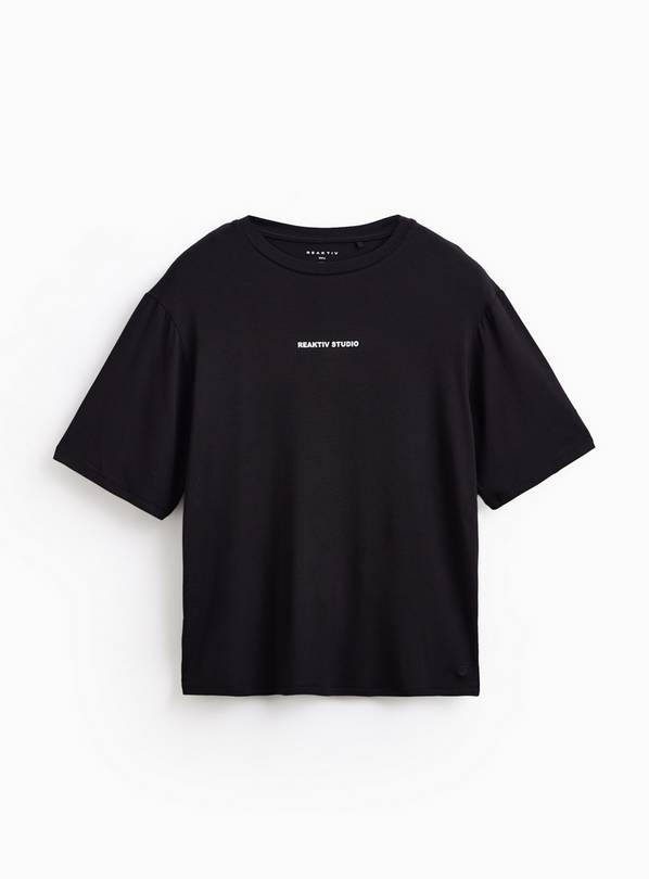 REAKTIV Black Logo Modal Oversized Tee XL