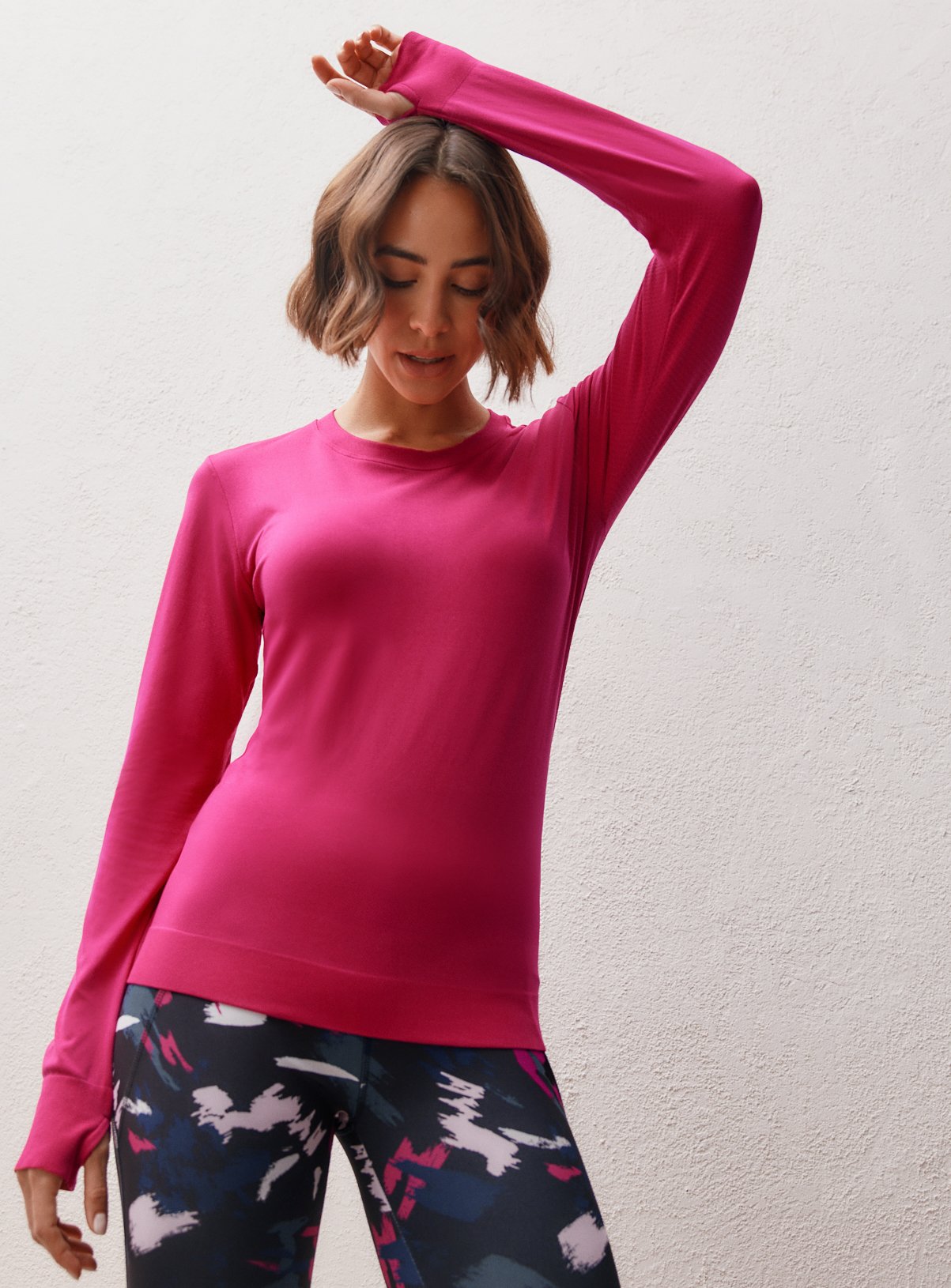 REAKTIV Dark Pink Seamless Long Sleeve Base Layer Top M