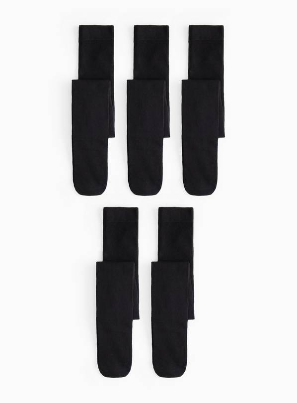 Black Seamless Toe Tights 5 Pack 2-3 years