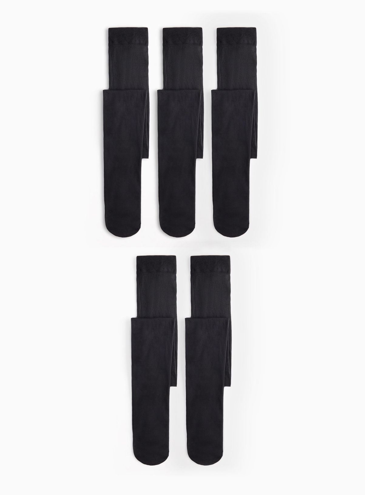 Black 60 Denier Opaque Tights 5 Pack 15-16 years - Image 1 thumbnail