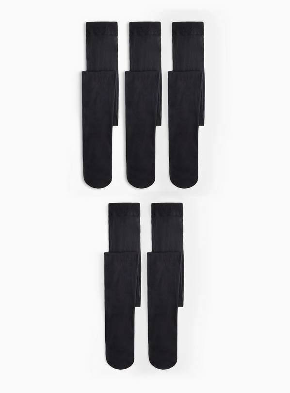 Black 60 Denier Opaque Tights 5 Pack 5-6 years