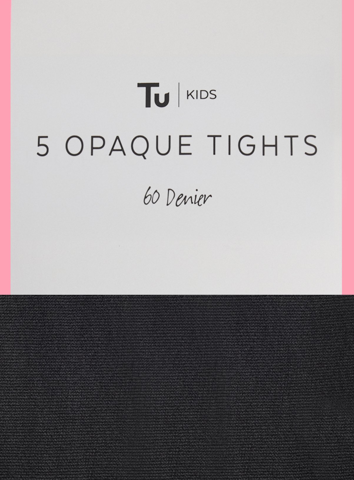 Black 60 Denier Opaque Tights 5 Pack 15-16 years - Image 2 thumbnail
