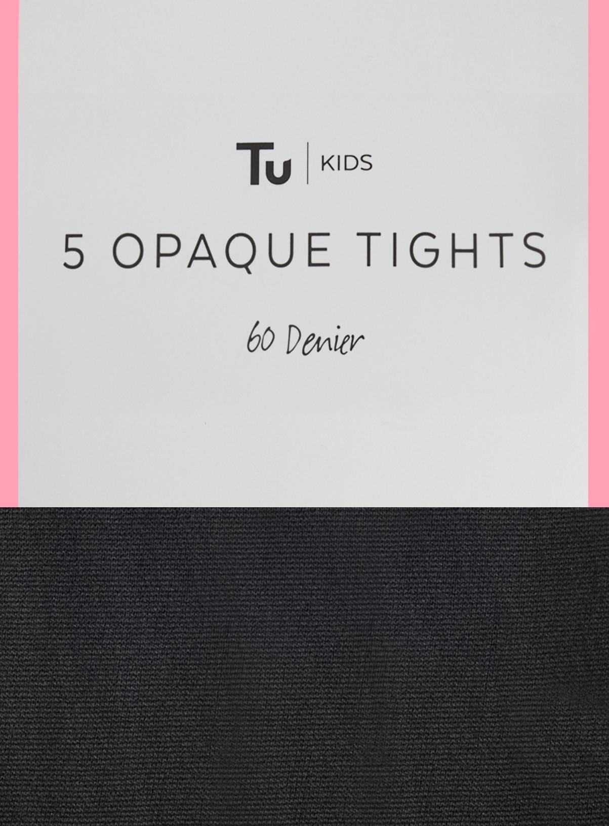 Black 60 Denier Opaque Tights 5 Pack 15-16 years - Image 2