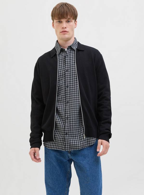 JJ REBEL Callum Full Zip Knit Polo Jumper XL