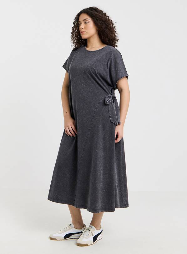 SIMPLY BE Acid Wash Tie Side Dress 22