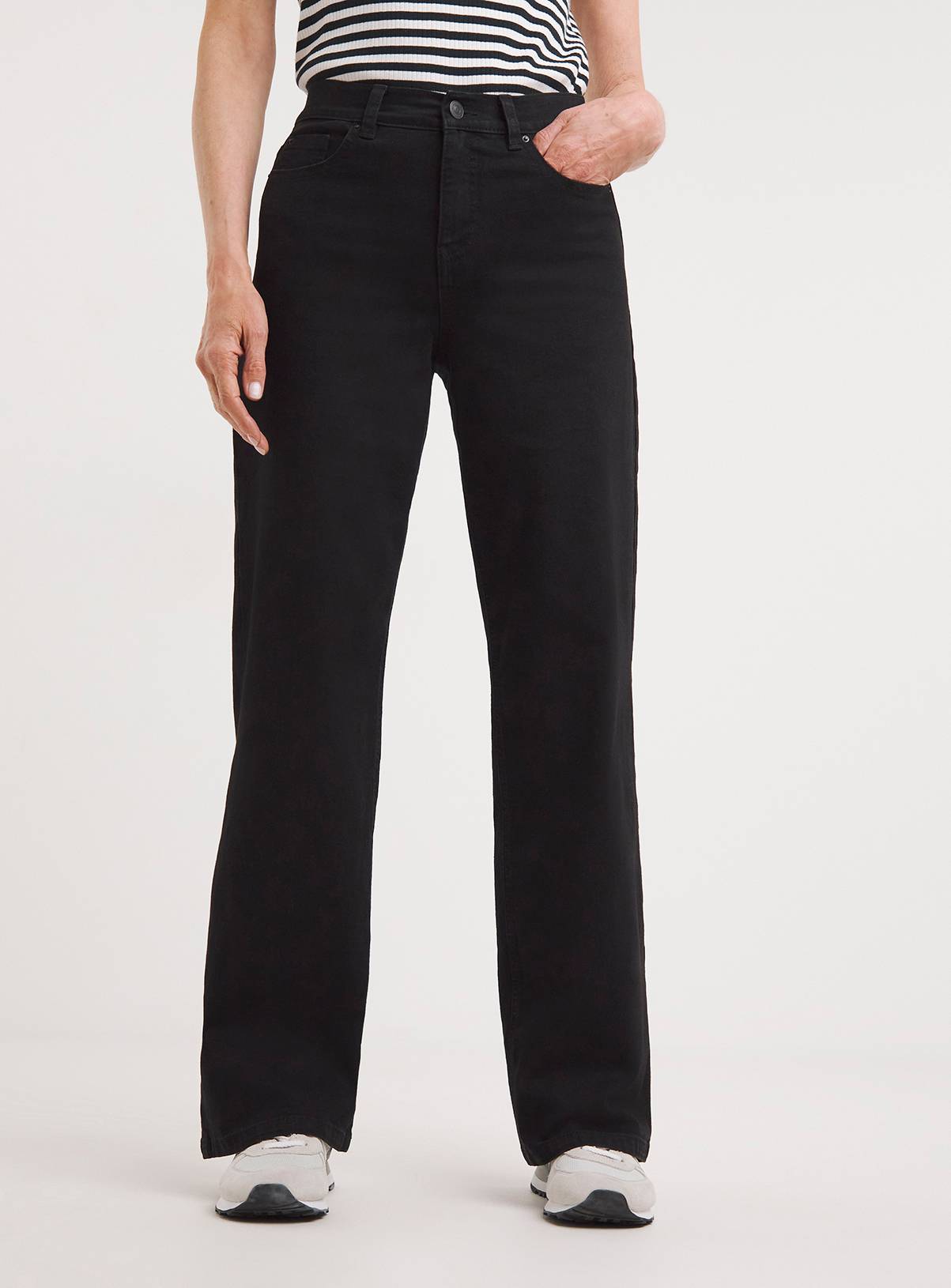 JD WILLIAMS 24/7 Wide Leg Jean Washed Black 28S - Image 1