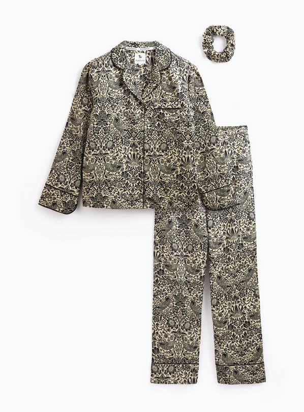 Tu x Morris & Co. Strawberry Thief Mono Sateen Pyjama Set with Scrunchie  16