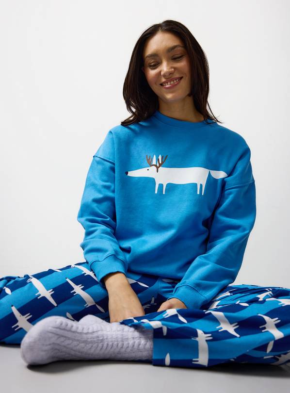 Blue Mr Fox Character Print Woven Pyjama Set 12