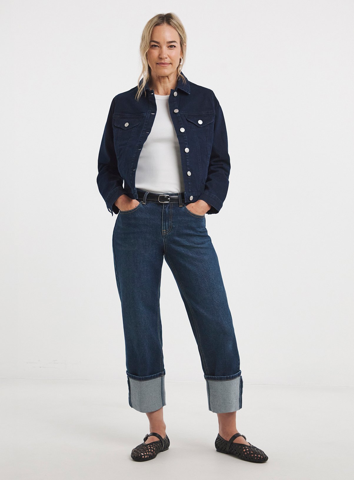 Blue JD WILLIAMS Turn Up Straight Jean