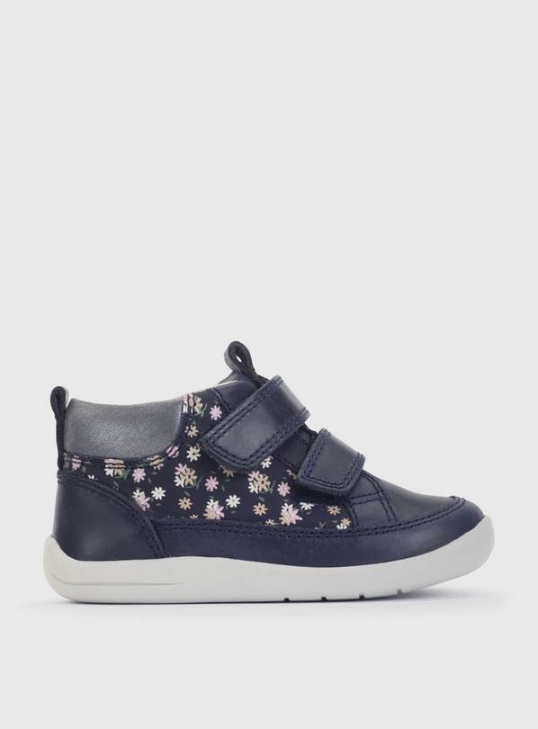 START-RITE Rove Navy Leather Floral Boot 7 Infant