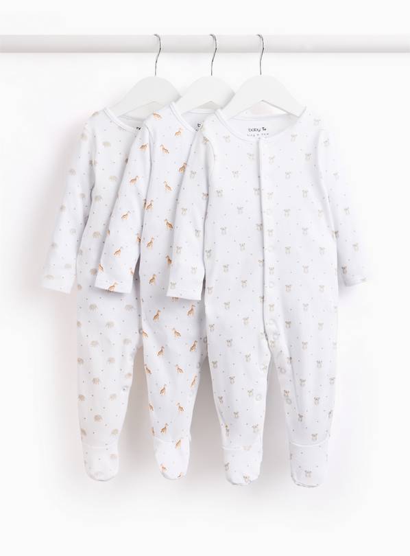Safari Print Sleepsuit 3 Pack  6-9 months