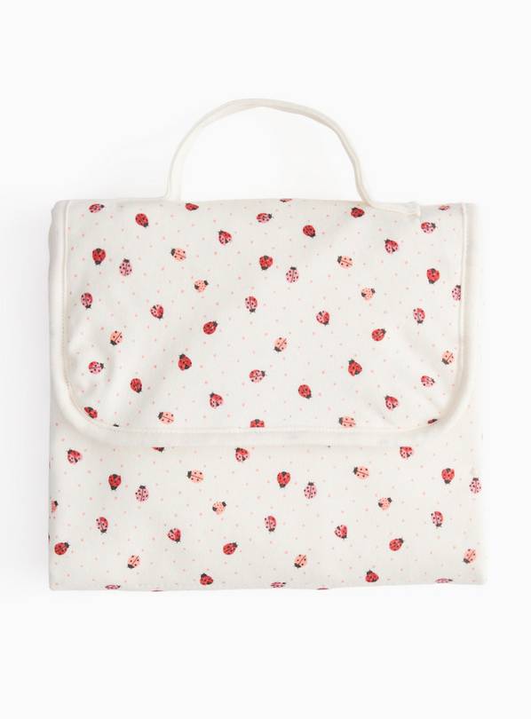 Cream Ladybird Print Travel Changing Mat One Size