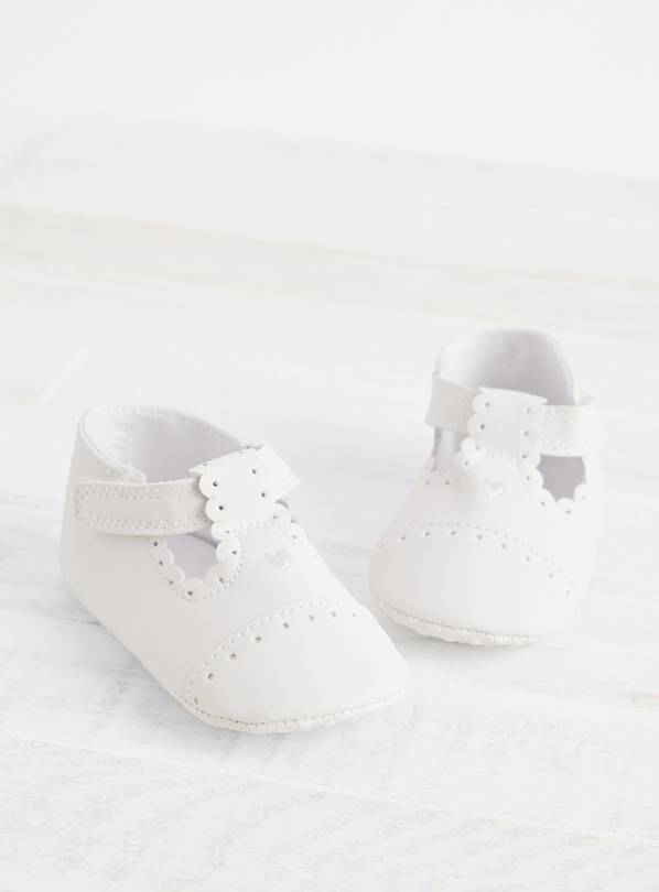 White T Bar Shoes  Up to 3 mths