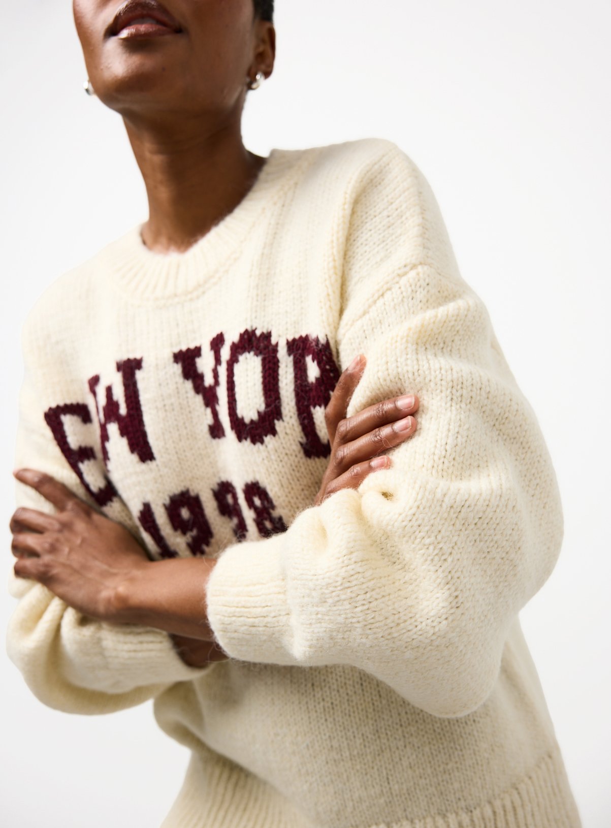 New York Slogan Knitted Crew Jumper 24 - Image 3 thumbnail