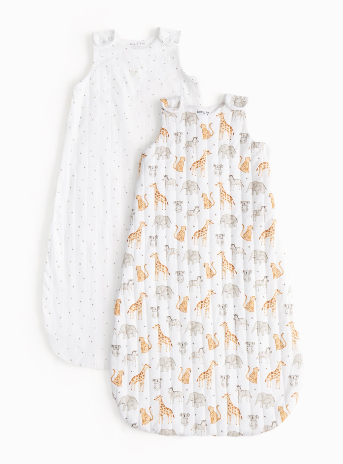 White White Unisex Safari Printed Mixed Tog Sleeping Bag 2 Pack - Tu by Sainsbury's