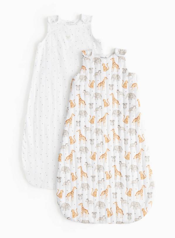 Unisex Safari Printed Mixed Tog Sleeping Bag 2 Pack 18-24 months