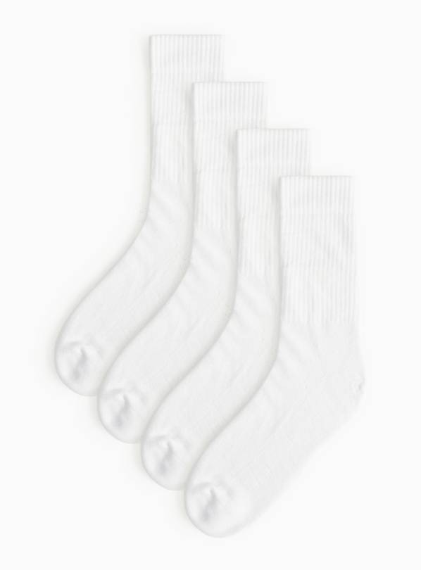 White Sports Ribbed Ankle Socks 9-12