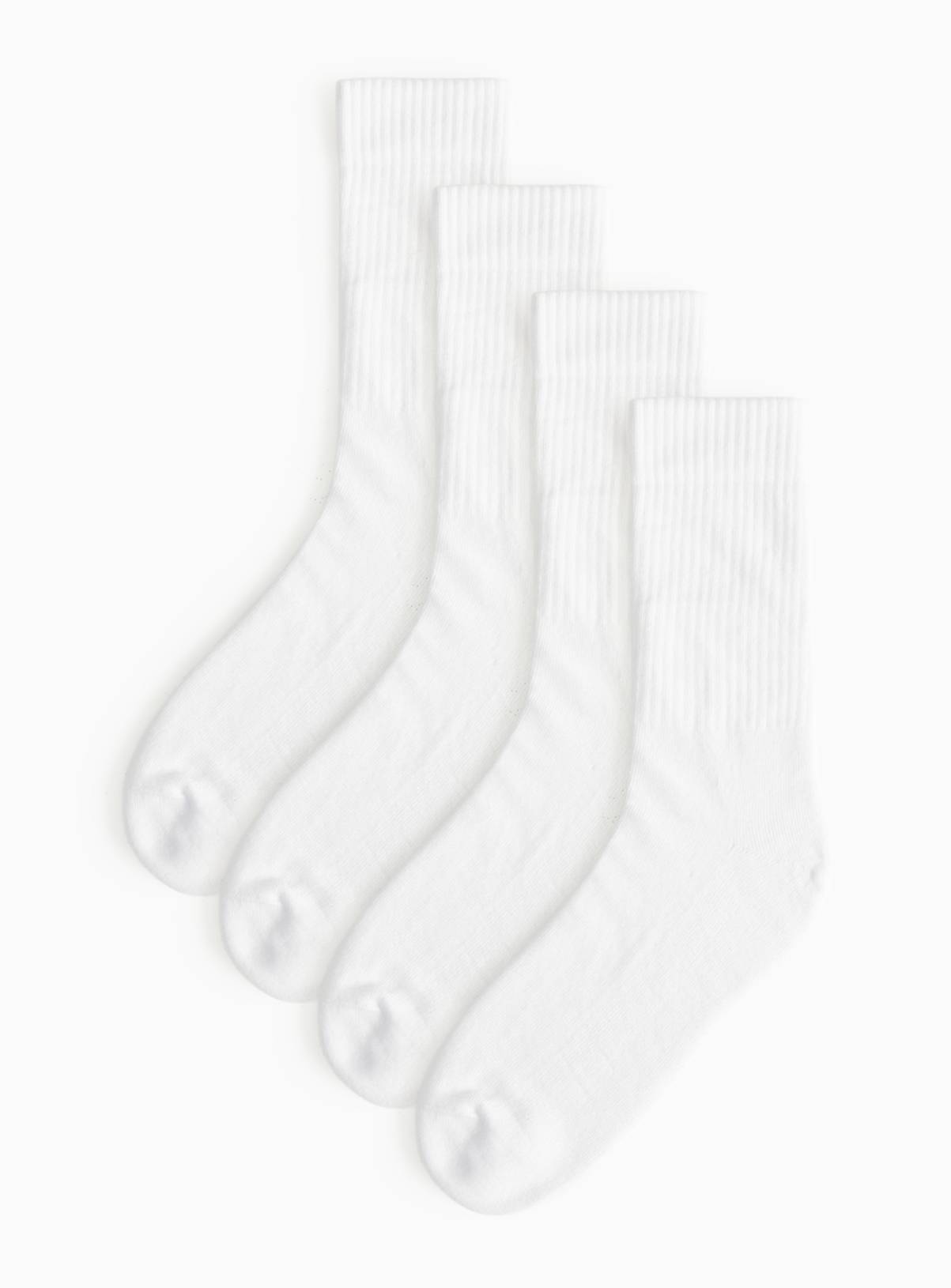 White Sports Ribbed Ankle Socks 6-8.5 - Image 1