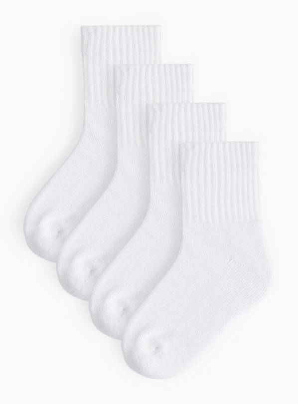 Ribbed Sport Ankle Socks 4 Pack 6-8.5