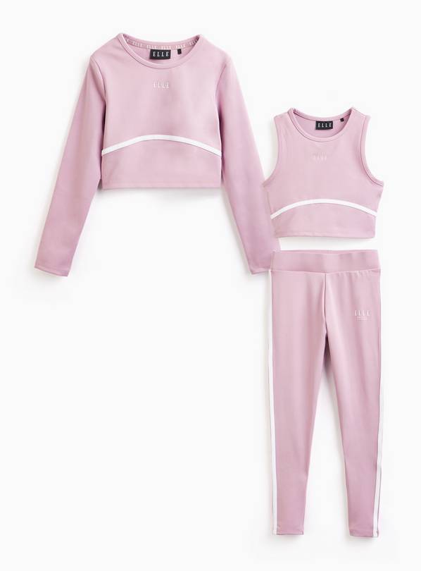 ELLE Pink Cropped Top & Leggings Set 9 years