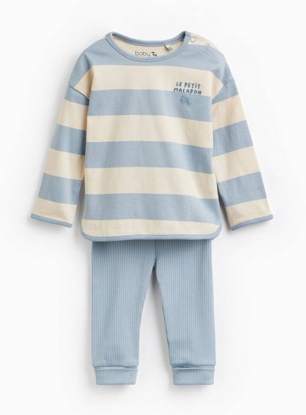 Blue Stripe Long Sleeve Top & Leggings Set 18-24 months