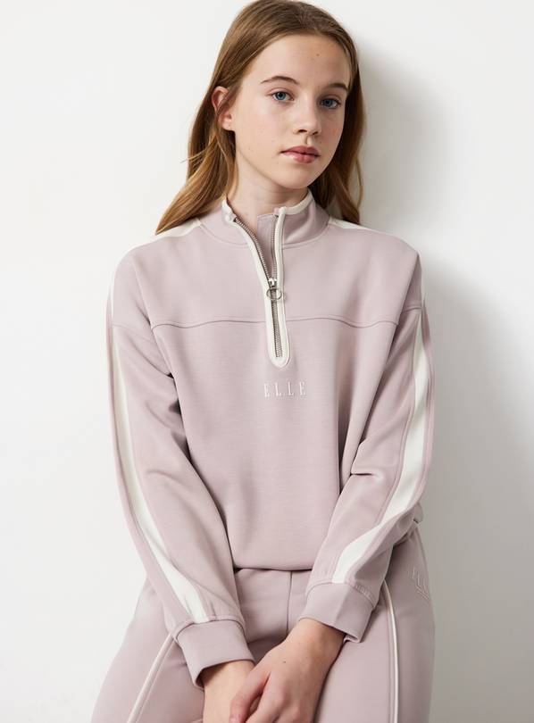 ELLE Pink Half-Zip Scuba Sweatshirt 13 years