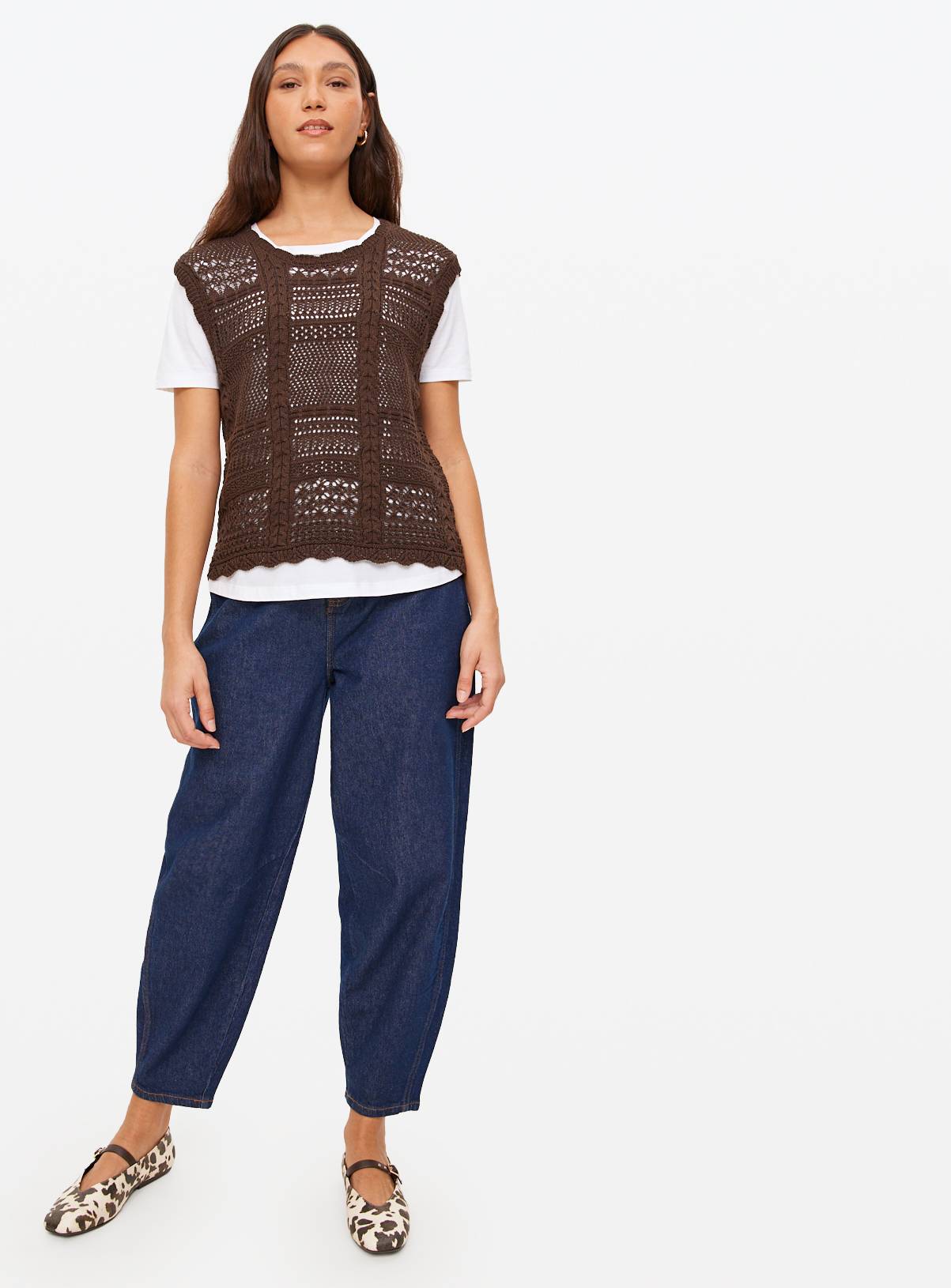 Brown Pointelle Stitch Tank  8 - Image 2