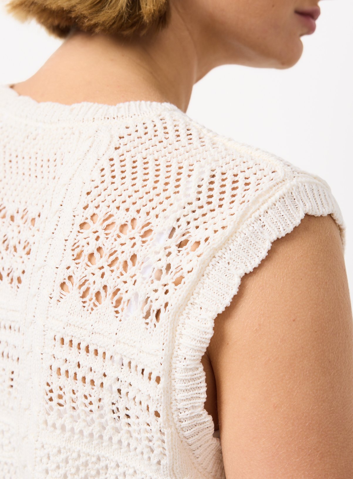 Cream Pointelle Stitch Tank 12 - Image 3 thumbnail