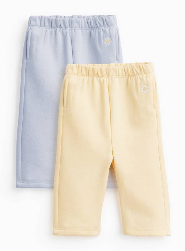 Yellow & Blue Wide Leg Joggers 2 Pack Up to 3 mths