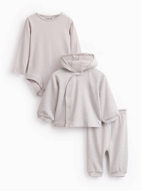 Grey Wrap Hoodie 3 Piece Sweat Set 9-12 months