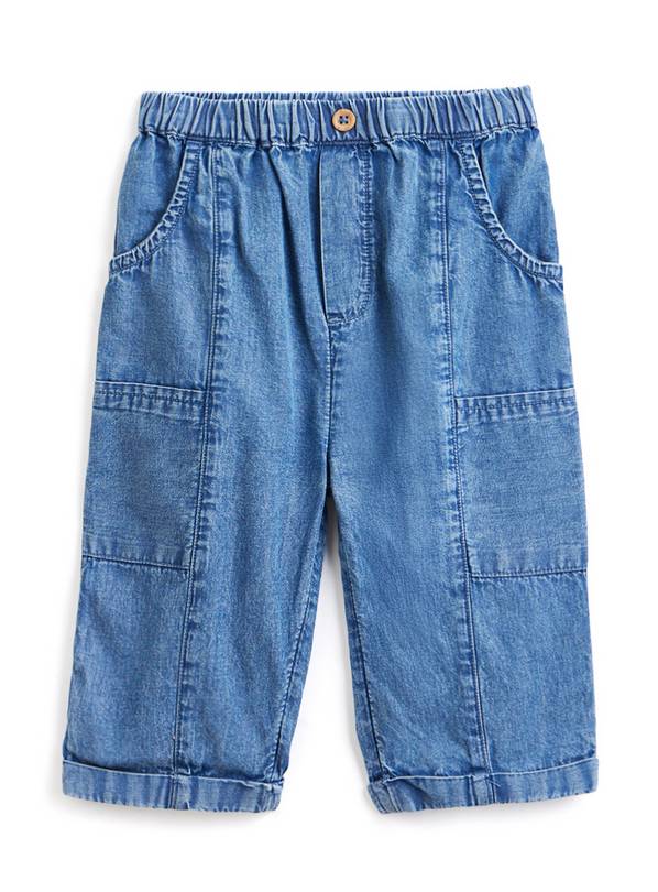 Blue Denim Cargo Trousers 6-9 months