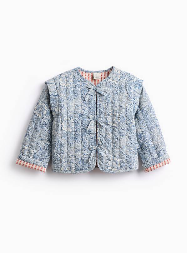 Tu x Morris & Co. Mini Me Blue Marigold Print Quilted Jacket 3-4 years