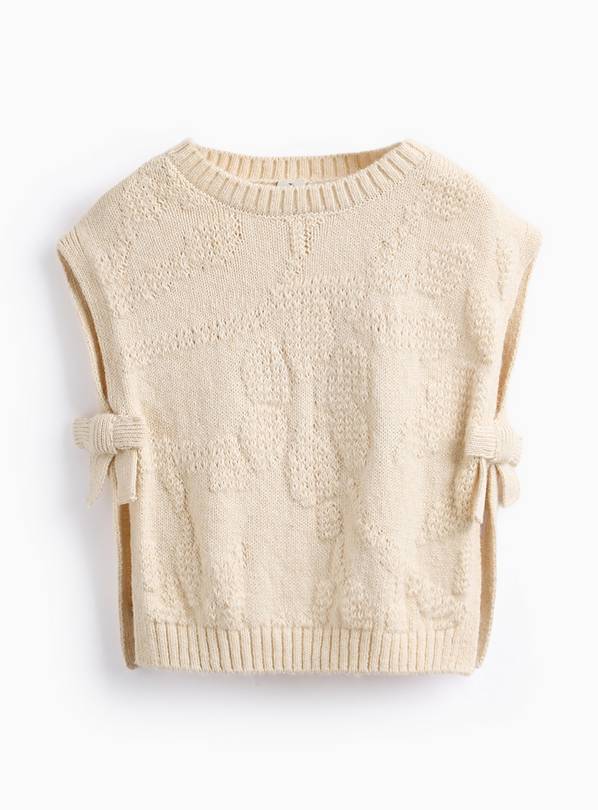 Tu x Morris & Co. Mini Me Marigold Cream Knitted Tabard 6-7 years