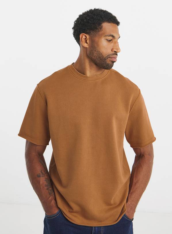 JACAMO Relaxed Fit Loopback T Shirt Rust 2XL