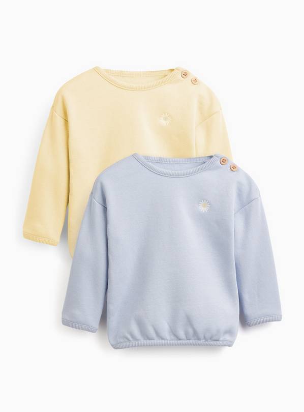 Blue & Yellow Daisy Motif Sweatshirts 2 Pack 9-12 months