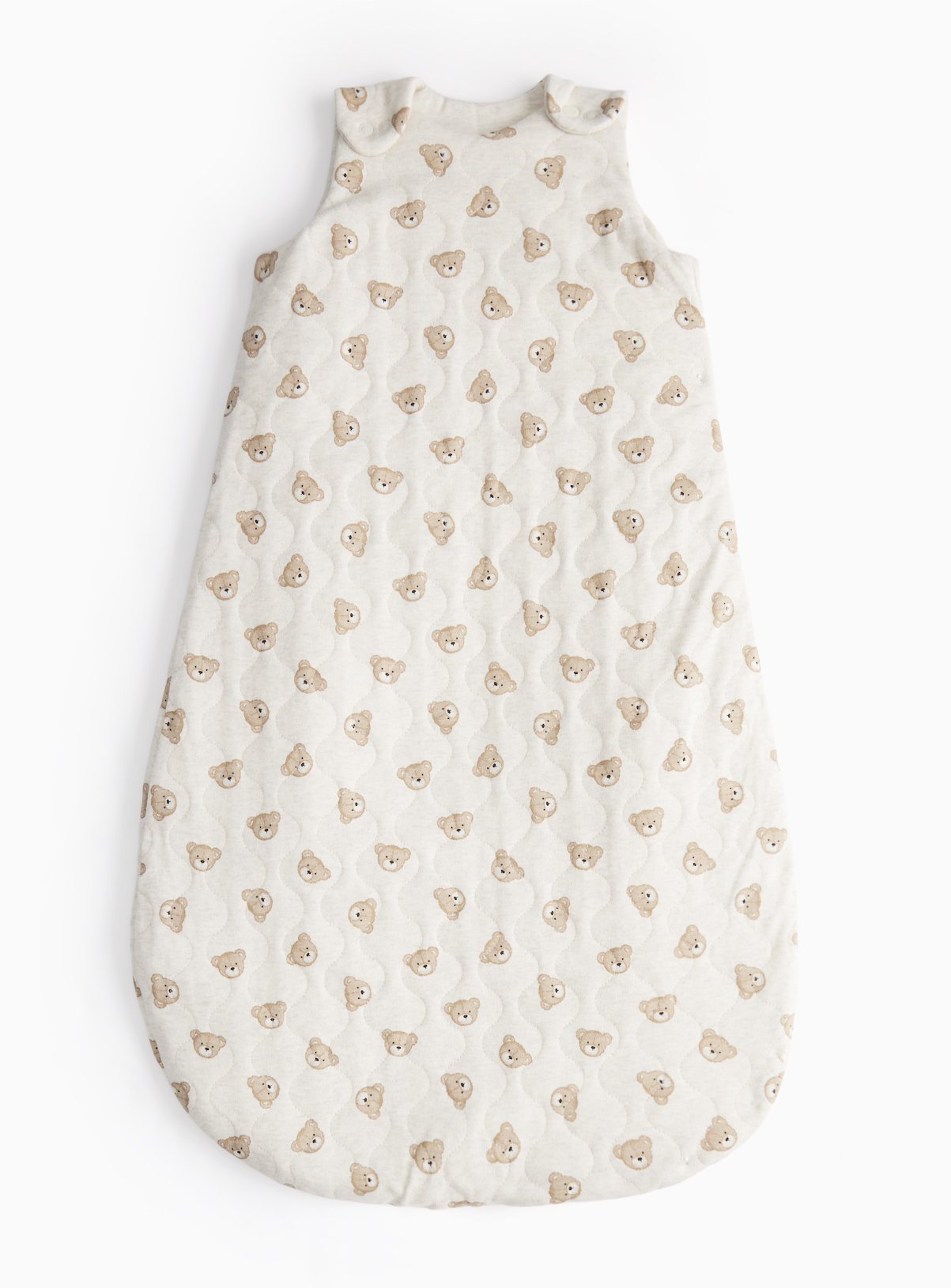 Cream Cream Oatmeal Marl Teddy Print 2.5 Tog Sleeping Bag - Tu by Sainsbury's