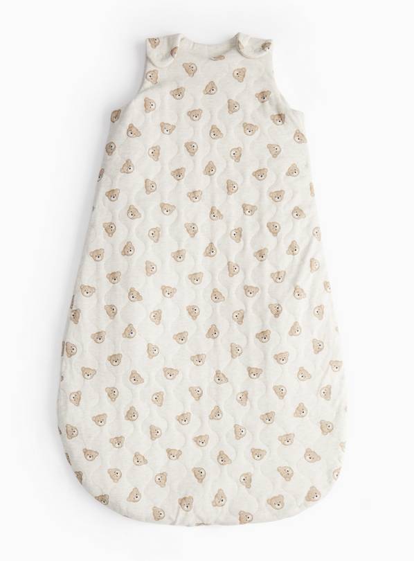 Oatmeal Marl Teddy Print 2.5 Tog Sleeping Bag 6-12 months