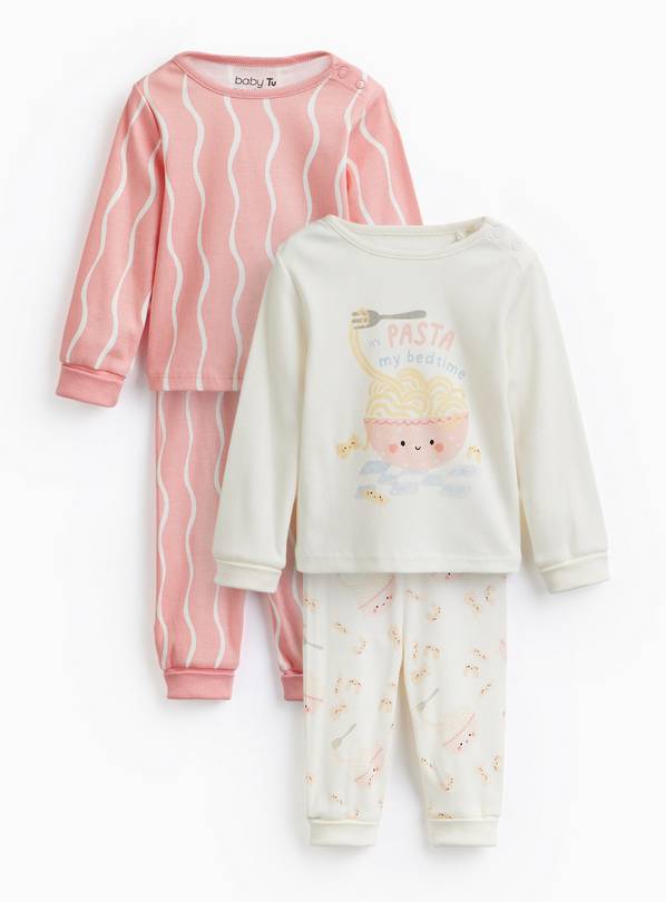 2 Pack Pasta Print Pyjamas 3-6 months