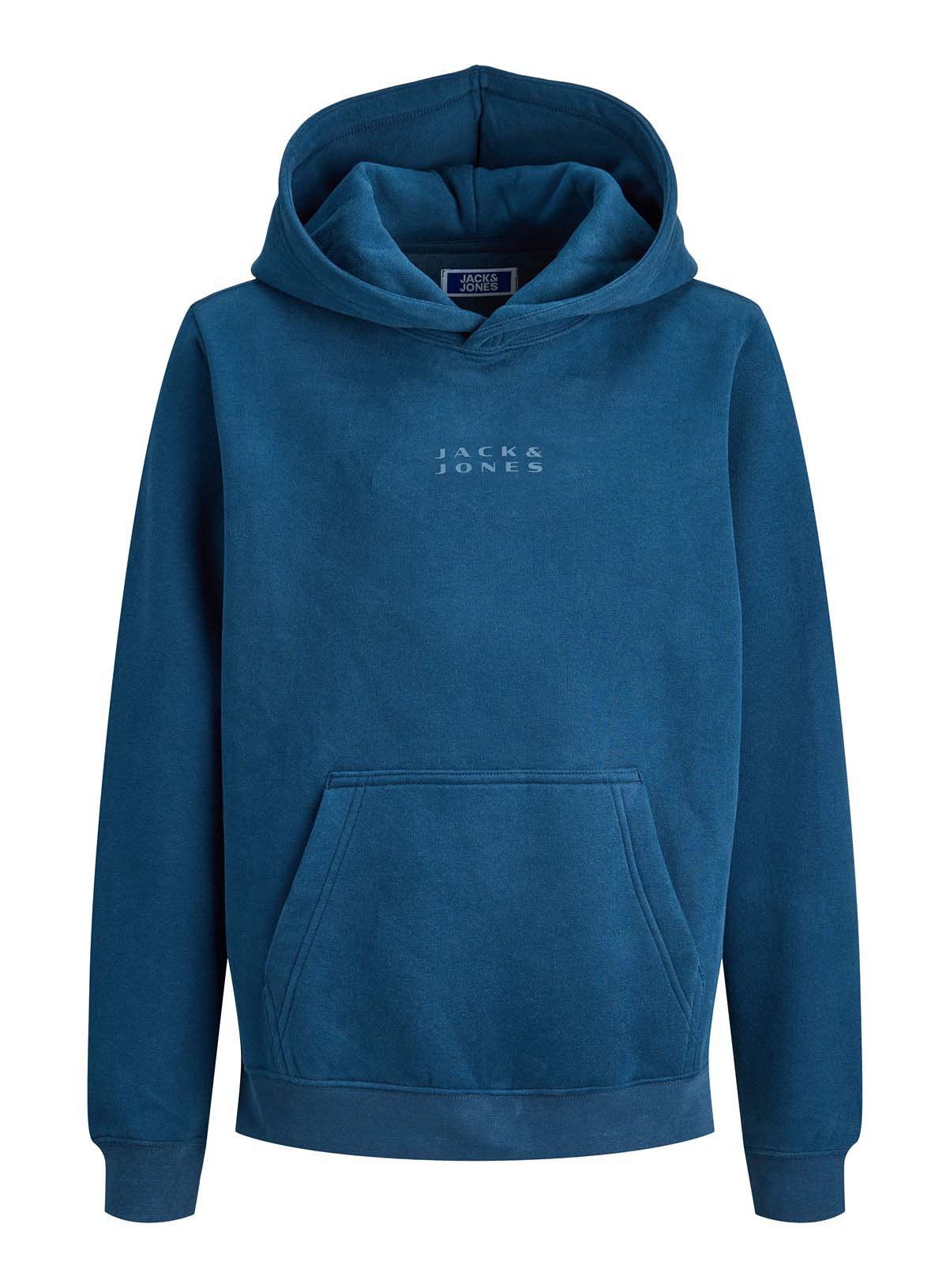 Blue Blue JACK & JONES JUNIOR Point Sweat Badge Hood - Jack and Jones Junior by Sainsbury's