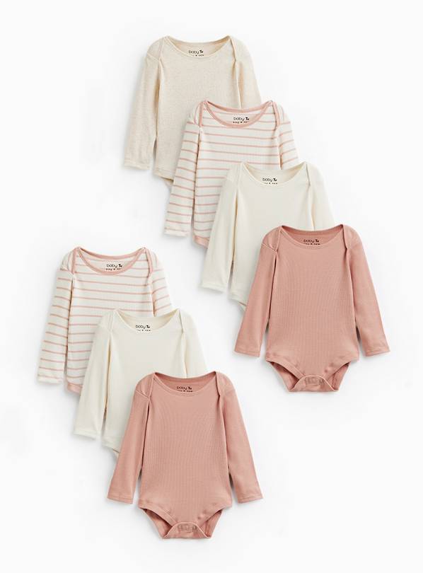 Pink Ladybird 7 Pack Long Sleeve Bodysuits Up to 3 mths