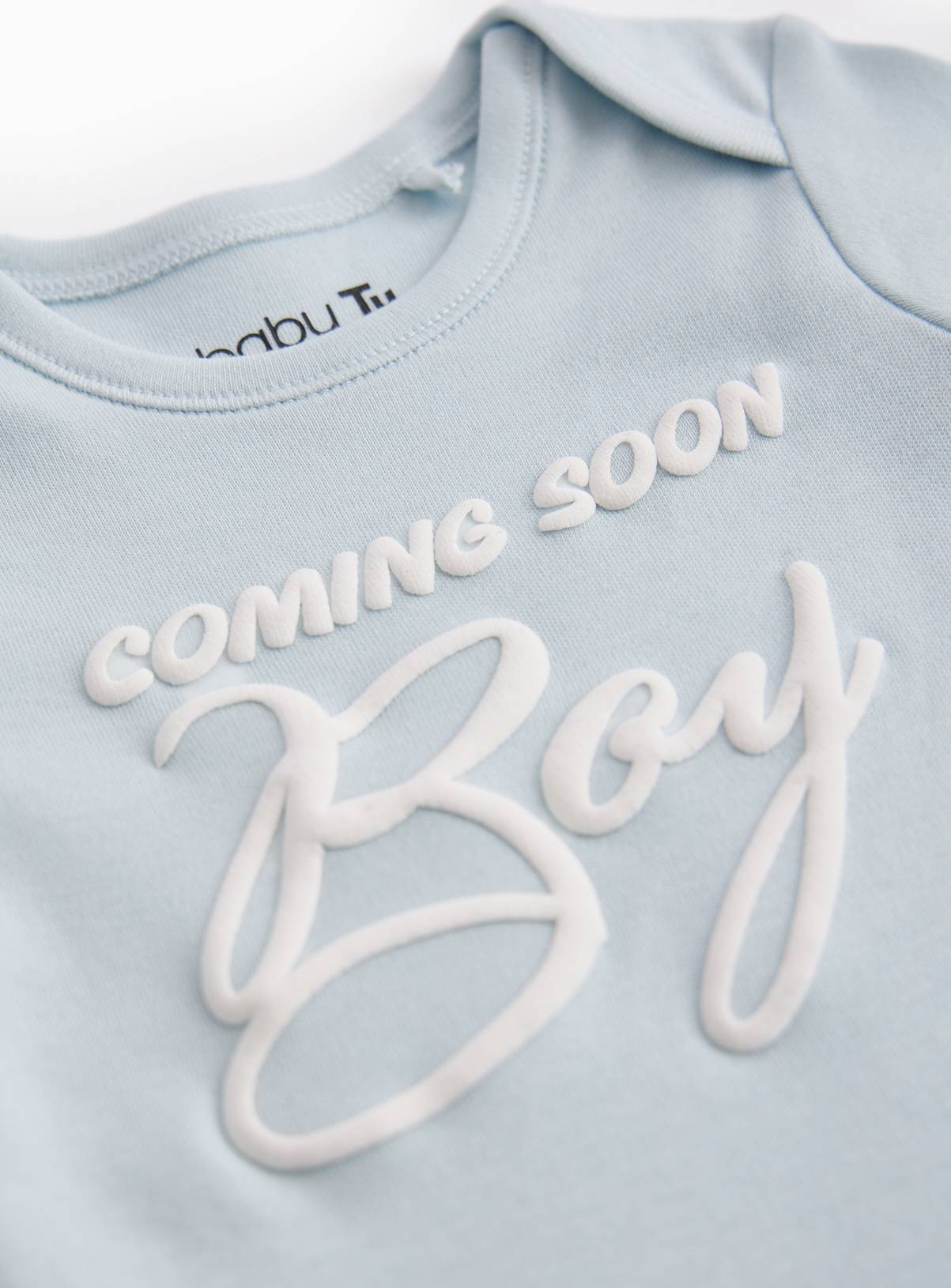 Blue Coming Soon Boy Bodysuit Newborn - Image 2